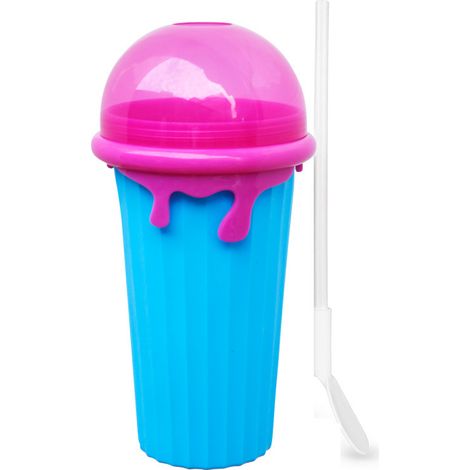 Nuevo vaso para batidos mejorado con gran capacidad de 500 ml, ideal para batidos de verano y refrescos populares (azul, 500 ml). (1/5)