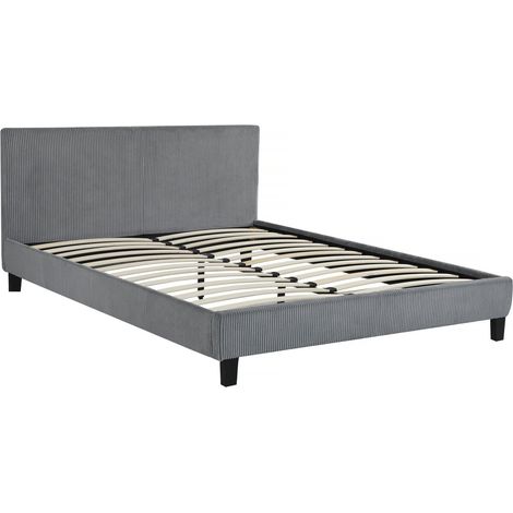Letto in velluto a coste "Ambre" - 140 x 190 - Grigio