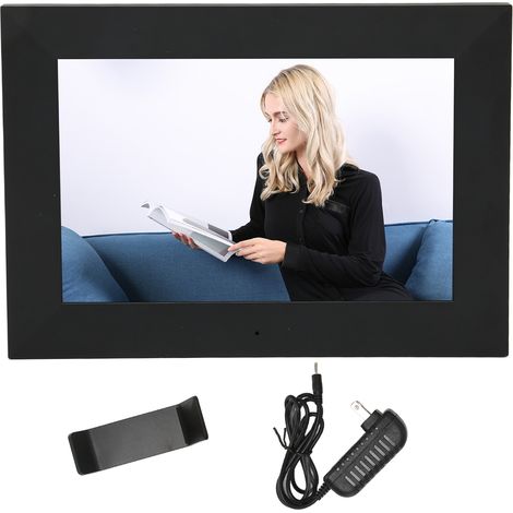 Cadre photo numérique WiFi 8 pouces écran tactile IPS, partage photos/vidéos, cadre intelligent 16 Go mémoire, noir, montage mural, prise US. (1/5)