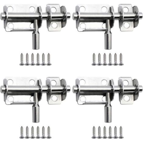 4 Pièces 65mm Mini Verrous de Porte Coulissants en Acier Inoxydable loquets de Porte de Sécurité avec Vis pour Porte de Salle de Bain Porte en Bois Porte pour Animaux de Compagnie Cha