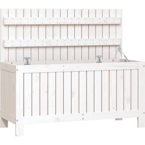 Caja de almacenaje jardín madera de pino blanco 108x42,5x54 cm vidaXL