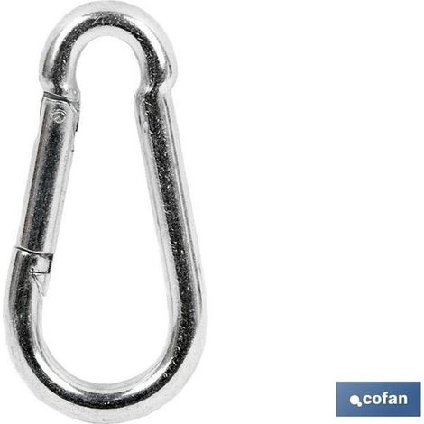 Mousqueton de pompier en acier galvanisé 9x90 mm pour connexions rapides (1/2)