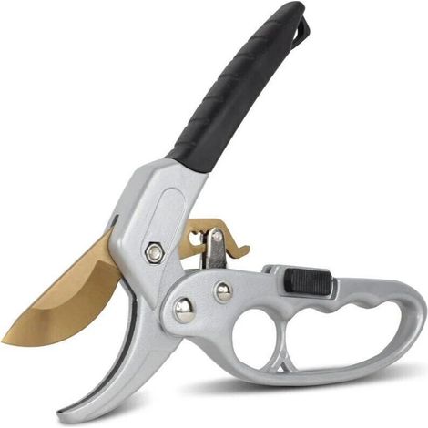 Filiyano-Sécateur de jardin Cpsarkv Titan avec mécanisme à cliquet - Poignée ergonomique, antidérapante et sécurisée - 20 cm - Gris (1/3)