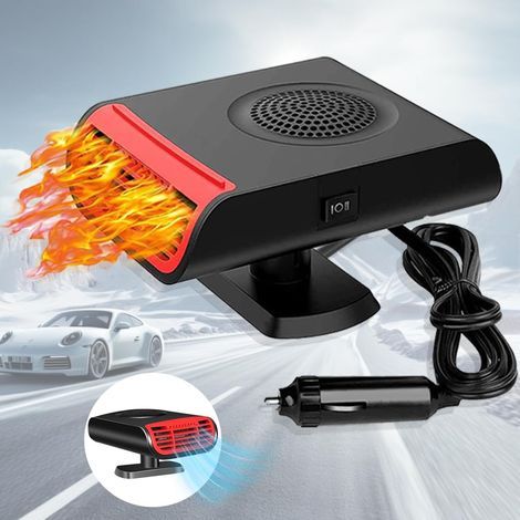 Chauffage Voiture, 2 en 1 Chauffage de Voiture, 12 V 150 W Portable Chauffage de Voiture, Chauffage Rapide, Dégivrage et Désembuage, Chauffage Soufflant de Voiture, Rotatif à 360° (1/4)