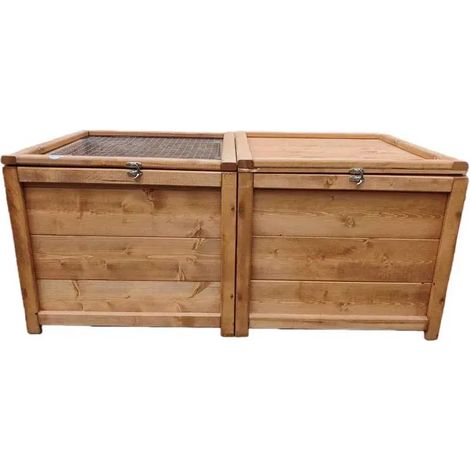 Abris poussins en bois 2 compartiments 83 x 49 x 36 cm