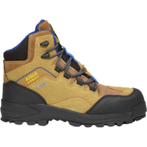 AIGLE NASSIO EVO S3 Botas de seguridad de cuero impermeables, transpirables y antideslizantes, color camello