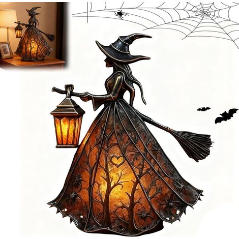Gothic Witch Hat Table Lamp Halloween Desk Decoration Black Enchanting Atmosphere Home Decoration Mystic Home Decoration 1216CM (1/5)