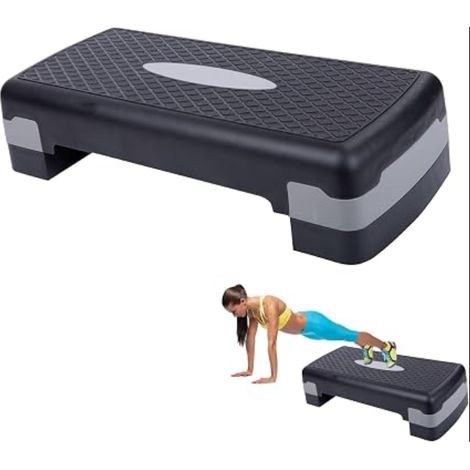 Stepper Aerobic Step Hauteur Ajustable 10cm/15 cm Home-Stepper Stepbench Surface Antidérapante Planche aérobic Maison/Gym Exercice/Bureau (1/5)