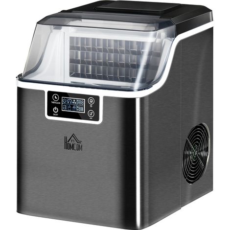 Macchina del Ghiaccio Autopulente da 24 Cubetti in 14-18 Minuti 20 kg in 24 Ore Nero (1/5)