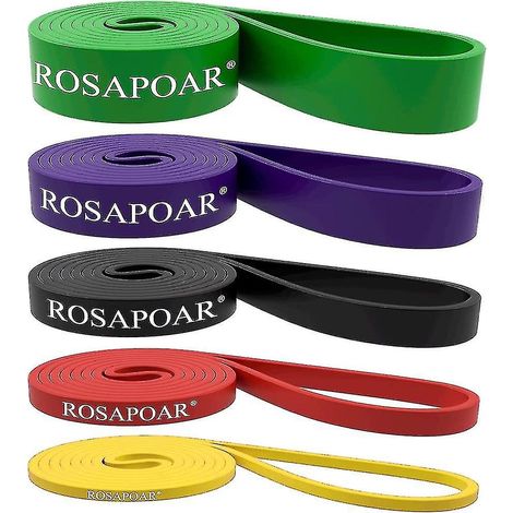 Ensemble de 5 bandes de résistance pour les étirements et le renforcement musculaire. (1/2)