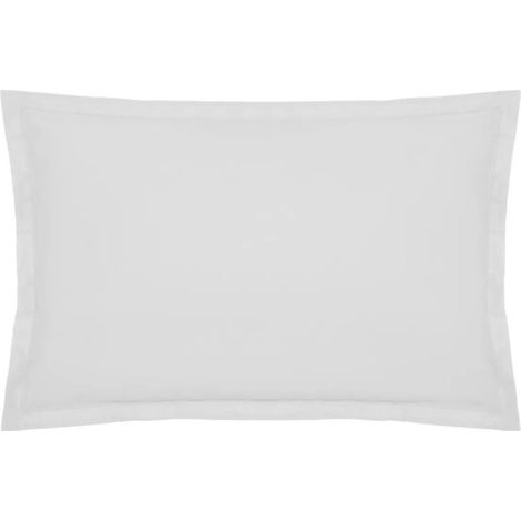 Atmosphera – Taie d'oreiller percale 50x70cm – Coton 80 fils/cm2 – Toucher doux – Fermeture rabat et volant – Design uni blanc