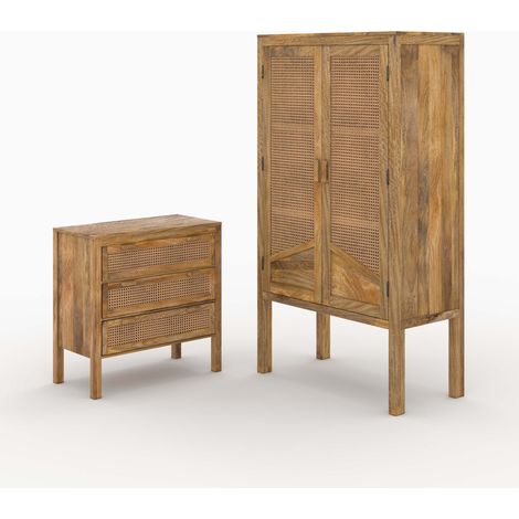 Pack Tiki cómoda y armario de madera
