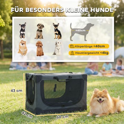 Hundebox faltbar Hundetransportbox mit Kissen abnehmbar waschbar Bezug aus Oxford-Gewebe für Hunde bis 4kg Armeegrün (1/5)