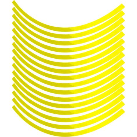 Autocollant universel à rayures fines réfléchissantes pour roues de moto de voiture, Film de décoration, 6 couleurs, jaune Fluorescent (1/5)