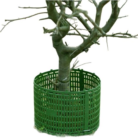 Lot de 10 manchons de protection pour tronc d'arbre verts 25x38cm, kit complet avec piquets et liens pour assemblage DIY (1/4)