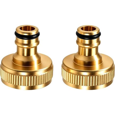 Adaptateur Robinet Tuyau Arrosage, 1 Pouce Femelle en Laiton, Nez de Robinet avec Joint, Connexion Rapide Standard pour Jardin, Maison et Irrigation Extérieure (1/4)