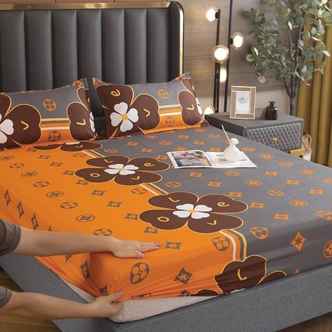 Housse de Matelas 150x200 cm, Housse de Lit Élastique en Jersey, Protège-Matelas Simple avec Bandes Élastiques, Drap-Housse Uni pour Matelas (1/2)