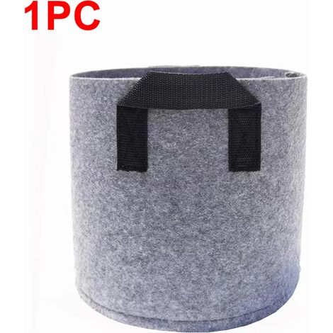 (1 sac de culture gris, 3 gallons, 25 x 22 cm) pour légumes/fleurs/plantes, en tissu non tissé épais avec poignées et aération (1/4)