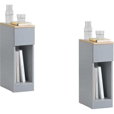 Sobuy – Table de chevet avec tiroir FBT111HGX2 – Lot de 2 – Dimensions L20cm x P35cm x H60cm – En bois panneaux de particules – Capacité max 20kg