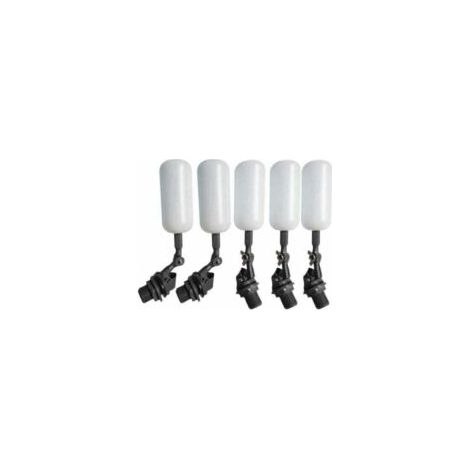 5 unidades de flotador de agua con válvula automática para bebederos, tanque de suministro de agua para acuarios y acuicultura, color blanco - Crezuo
