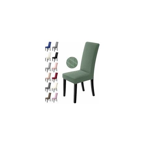 Housse de chaise extensible 4 pièces – Tissu jacquard polyester spandex – Lavable en machine – Protection contre taches et abrasion (1/5)