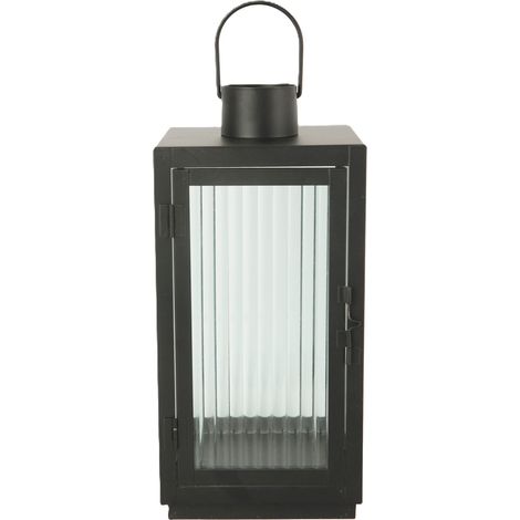 TrendLine Deko Laterne Metall 16 x 16 x 34 cm schwarz (1/2)
