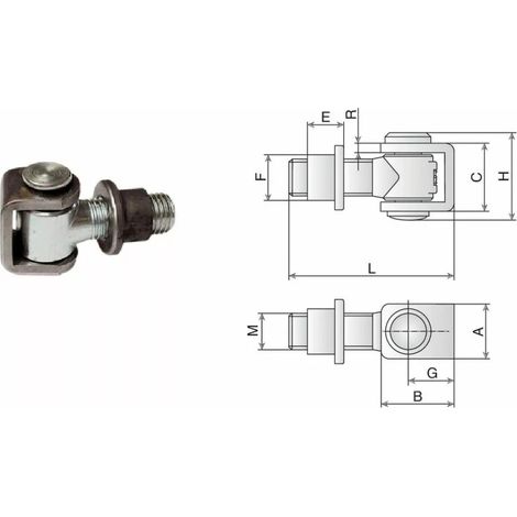 CHARNIÈRES FILETÉES COMUNELLO POUR PORTAILS M24 A.120