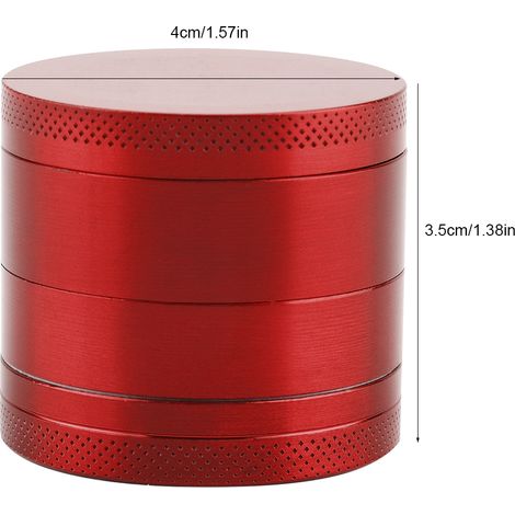 Broyeur à herbes, épices et herbes en alliage de zinc à 4 couches, outil manuel en métal (rouge) (1/5)