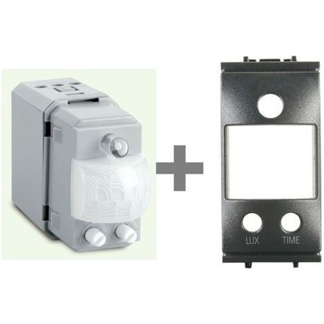 Perry sensore movimento luce con crepuscolare 230V incasso comp. Gewiss Chorus nero