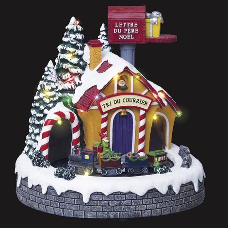 Village de noël animé et lumineux poste du père noël (1/4)