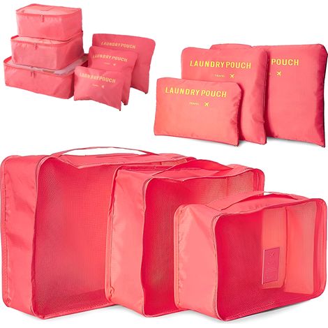 Organizadores de viaje para maletas para ropa, cosméticos, zapatos y ropa interior (6 unidades) (1/5)