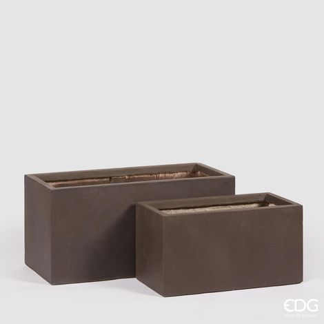 EDG Vaso Resinpietra Vaschetta Light Brown H 30