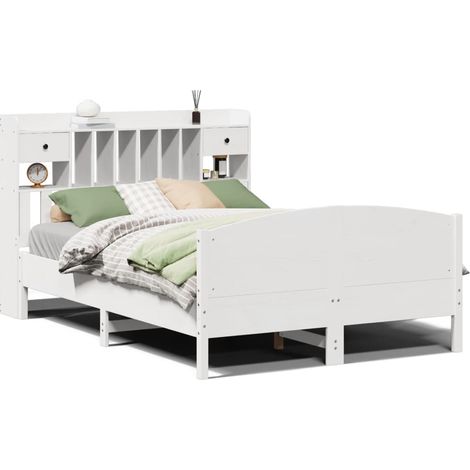 Maison Exclusive - Letto Libreria senza Materasso Bianco 150x200 cm Legno di Pino