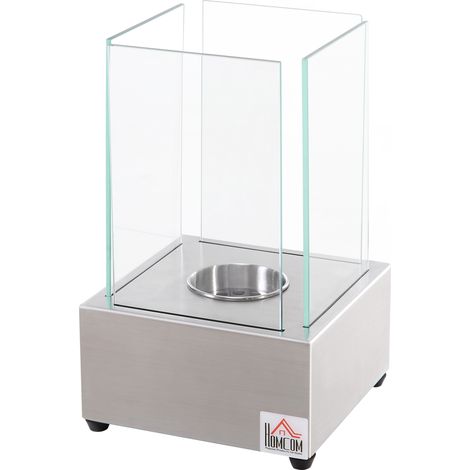 easycomfort biocamino in acciaio e vetro per interni ed esterni - grigio (1/5)
