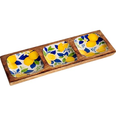 Signes Grimalt Bandeja De Decoración Novedad  Bandeja Limones Novedad Amarillo 10x31x2cm 39314 (1/5)