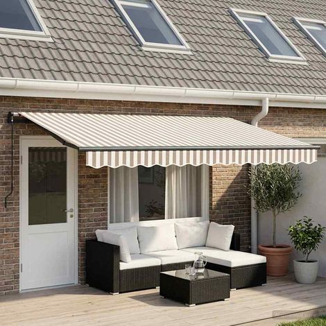 vidaXL Tenda retrattile Grigio chiaro e bianco 500 × 300 cm