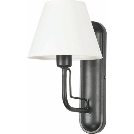 Aplique de pared negro con pantalla blanca eris 7-863 (1/2)