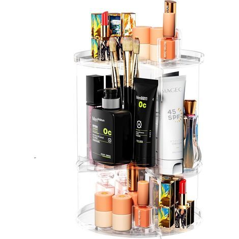 Boîte de rangement cosmétique - Organisateur de rouges à lèvres rotatif à 360° - Convient pour les bureaux, coiffeuses (1/5)