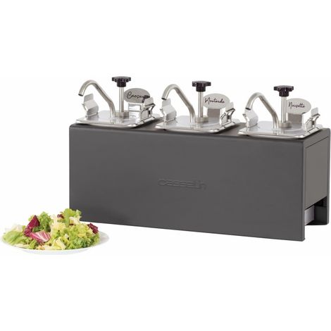 Pompe à sauce froide triple - GN 1/6 - 3x2,5L - Casselin (1/3)