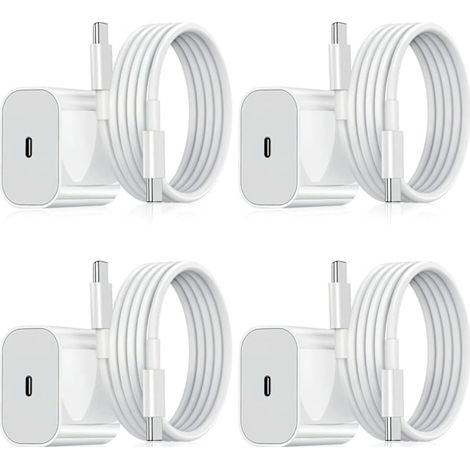 Lot de 4 chargeurs Samsung – Chargeur rapide + câble 20 W Blanc, Taille unique (NT) Lot de 4 Samsung (20 W Blanc) Samsung (20 W Blanc) (1/5)