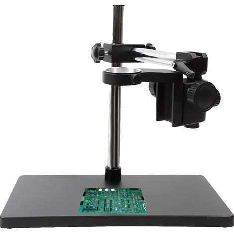 Supporto per microscopio, altezza regolabile, base in metallo resistente, nero (1/2)