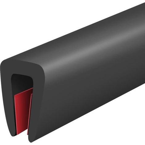 Selbstklebender, U-förmiger Kantenschutz – geeignet für 0,5–2 mm dicke Metallbleche und Glas – 2er-Pack (6 Meter) – schwarz (1/5)
