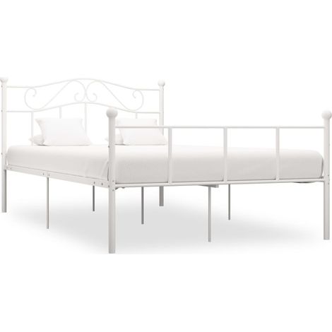 Lit métal blanc Vic 160x200 cm (1/5)