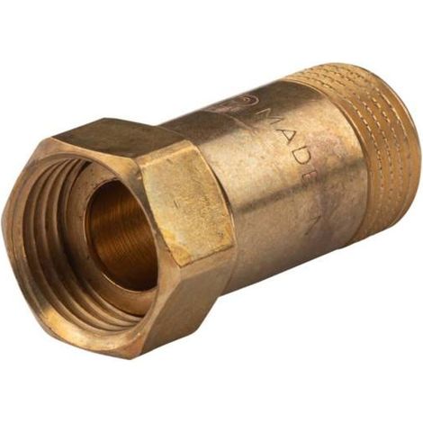 Messing Gewinde-Fitting Schaft flachdichtend mit Kappe 1/2"AG (DN 15) - 1/2"IG (DN 15) - schwere Ausführung