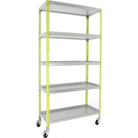 Simonrack Étagère galvanisée verte mobile 5 étagères (1/4)