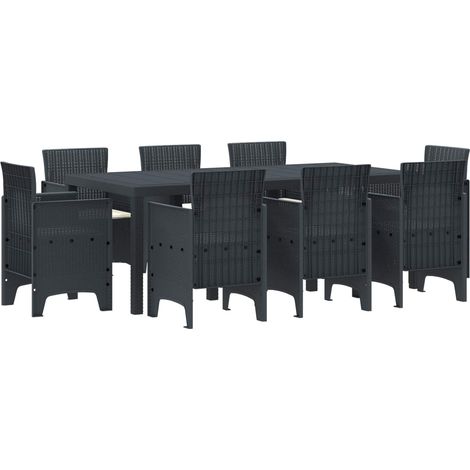 Maison Exclusive - Garten Essgruppe 9 pcs Anthrazit Polypropylen