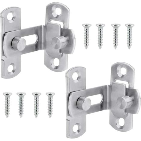 Angle Droit Serrure de Porte Verrou 2 pièces 90 Degrés Verrou Porte Grange Coulissante loquet de Porte à Angle Droit Inoxydable Loquet Coulissante Minuscule Boulon de Porte avec Vis