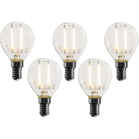 Set of 5 E14 Dimmable LED Bulbs P45 Clear 3W 250 lm 2700K