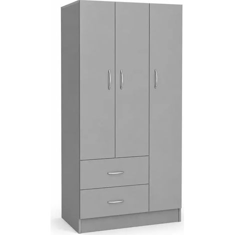 Armario bioclimático Gaia 80 x 50 x 180 cm en gris con dos puertas, estante y tres repisas