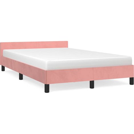 Maison Exclusive - Giroletto con Testiera senza Materasso Rosa 120x200 cm Velluto